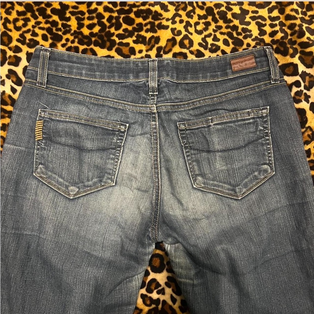 PAIGE Blue Straight Leg Jeans with Vintage Wash